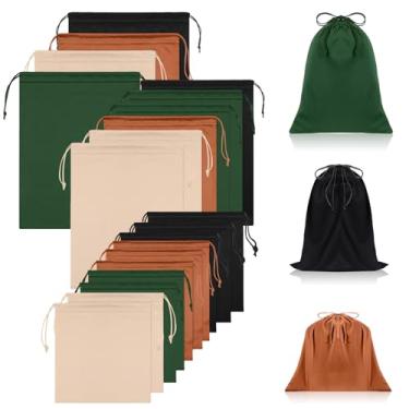 Imagem de Hillban 20 bolsas de brinquedo de cetim com cordão organizador de brinquedos de seda bolsa de presente leve multiuso dobrável saco de viagem para mulheres e homens, 3 tamanhos (P, M, G, cores mistas)