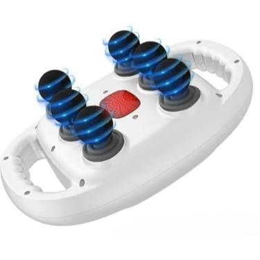 Imagem de Massageador Elétrico Corporal com 6 Pontas – Pistola de Massagem Muscular Profunda (Branco)