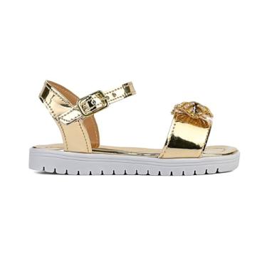 Imagem de Genérico, Sandália Dourada Festa Rasteirinha Menina Infantil Fivela Laço Dourado Brilho (BR, Criança de 1 a 3 anos, Numérico, 22)