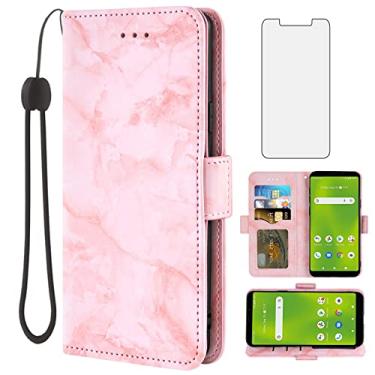 Imagem de Asuwish Capa de telefone para AT&T Calypso 3 U328AA com protetor de tela de vidro temperado e capa carteira de mármore flip porta-cartão suporte suporte de couro acessórios para celular ATT Calypso3