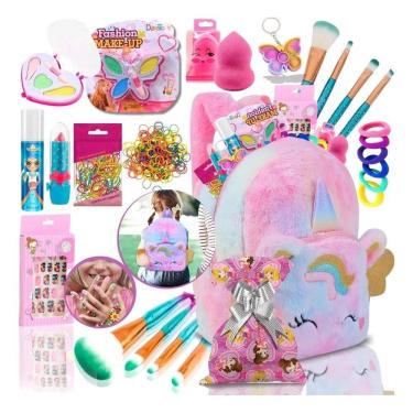 Imagem de Kit Maquiagem Infantil Completo Com Mochila Criança Meninas
