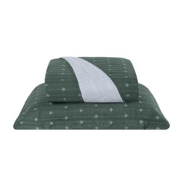 Imagem de Cobre Leito 2 Peças Solteiro Percal 200 Fios Decor 100% Poliéster - Verde