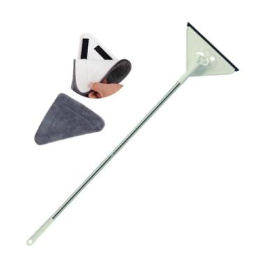 Imagem de Kit Rodo Mop Limpador De Vidros Triangular Microfibra Com 1 Refil Extr