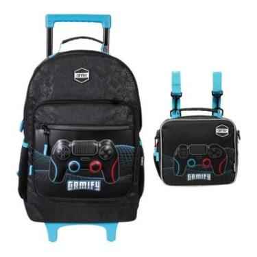 Imagem de Kit Mochila De Rodinha + Lancheira Game 15788-Masculino