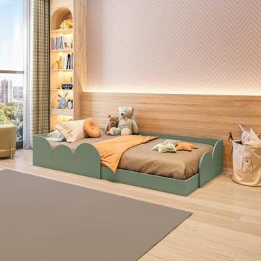 Imagem de Cama Infantil Montessoriana Solteiro Cloud Verde - DRD, Verde