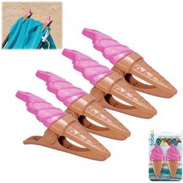 Imagem de Kit 4 Prendedores de Toalha Modelo Sorvete Para Cadeira de Praia - 3101 Tobee