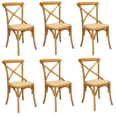 Imagem de Kit com 6 Cadeiras de Jantar Katrina Bétula