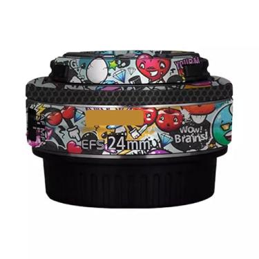 Imagem de EFS 24 2.8 Adesivo de lente de câmera para Canon EF-S 24 mm F2.8 Película protetora de vinil decalque skin (Graffiti White)