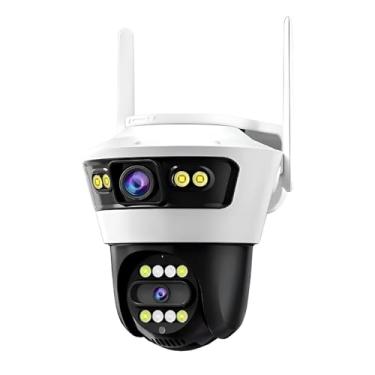 Imagem de Câmera de Segurança Dual Lens, Full HD 1080p, Rotação 355° x 90°, Visão Noturna, WiFi, Zoom 8x, Lentes 3.6mm e 6mm, Áudio Bidirecional, Monitoramento Residencial e Comercial