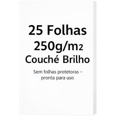 Imagem de Papel Couchê A4 25Brilho 250g/m² 25 Folhas A4 (210×297 mm) – | Papel para Convites, Catálogos, Impressões Profissionais Nivia