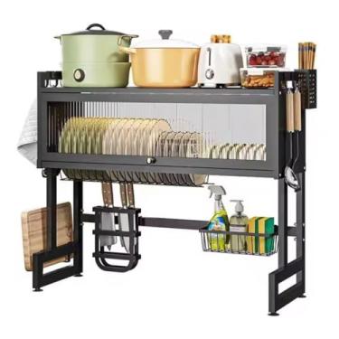 Imagem de Escorredor de Louça para Cozinha, 2 Camadas, Suporte para Pratos e Talheres, Organizador de Bancada