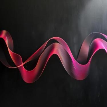 Imagem de Quadro Decorativo Pink Wave Abstract Art - Arte Abstrata Moderna em Canvas para Sala Quarto ou Escritório 30x30cm