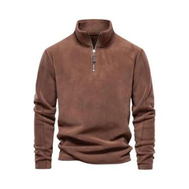 Imagem de Jaqueta De Fleece Quente E Espessa Para Homens AIOPESON Com Zíper E Pu