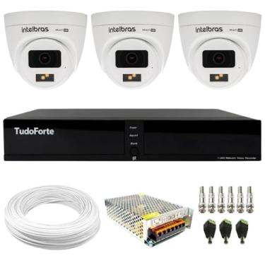 Imagem de Kit 3 Câmeras Intelbras VHD 1220 D G8 Full Color Full HD Visão Noturna 20m + Dvr Tudo Forte TFHDX 3304 4 Canais