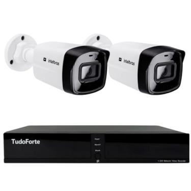 Imagem de Kit 2 Câmeras Intelbras VIPC 1230 B G2 IP Bullet Full HD 1080p IP67 Visão Noturna 30m + DVR Tudo Forte TFHDX 3304 4 Canais