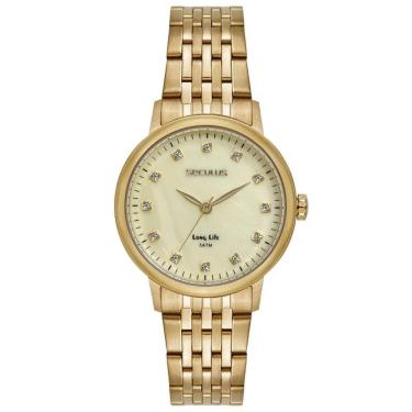 Imagem de Relógio Seculus Feminino Ref: 77331lpsvda1 Casual Aço Dourado