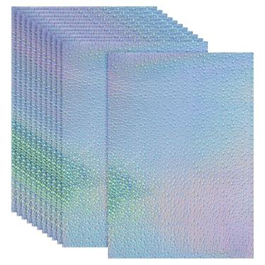 Imagem de PATIKIL Papel adesivo holográfico imprimível de 30 x 20 cm, 12 folhas de papel adesivo de vinil A4 à prova d'água rapidamente para impressora a laser impressora a jato de tinta, padrão de gota de água