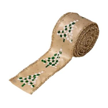 Imagem de Esquirla Fita decorativa de Natal, ideal para decoração natalina, projetos de artesanato, guirlandas e embalagens de presentes, Cáqui