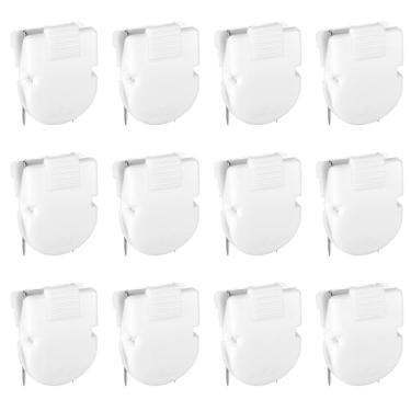 Imagem de Falzqq 12 peças de clipes de cubo para paredes de tecido, ganchos de cubículo, ganchos de painel, acessórios de parede para fotos, notas, memorandos, fotos (branco)