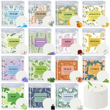 Imagem de WILLBOND 60 peças de reposição de disco de fragrância esfregão a vapor aquecedor de toalhas balde disco perfumado almofadas perfumadas incluindo 30 sabores diferentes para casa
