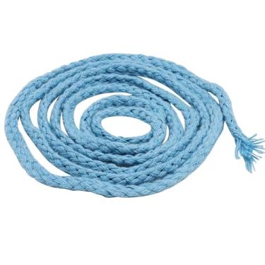 Imagem de Verkelly Cordão de macramê de algodão natural de 5 mm x 90 m - Corda trançada de 8 fios para projetos DIY, tapeçarias de parede, cabides de plantas e decoração de casa (azul)