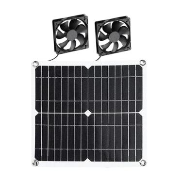 Imagem de Ventilador de galinheiro, kit de resfriamento de exaustor de 12 W alimentado por energia solar | Ventilador de ventilação à prova de intempéries de alta velocidade para casas de animais de estimação