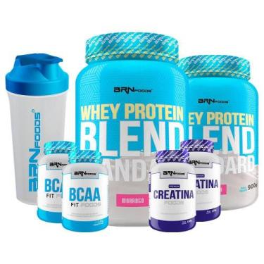 Imagem de Kit 2 Whey Blend 900G+ 2 Premium Creatina - Brn Foods