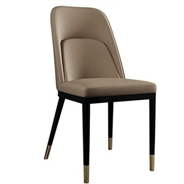 Imagem de Cadeira de jantar, cozinha, sala de jantar, móveis, cadeiras de couro fosco sintético, cadeiras de jantar com destaque, cadeiras laterais de couro à prova d'água com pernas de metal, cozinha, sala de