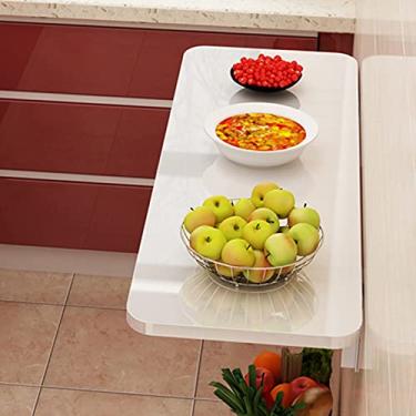 Imagem de Mesas de folha suspensa, mesa dobrável montada na parede, mesa flutuante dobrável para economizar espaço, mesa dobrável flutuante, mesa flutuante montada na parede para mesa de lavanderia de pequenos