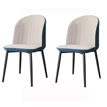 Imagem de Cadeira de jantar, cozinha, sala de jantar, móveis, cadeiras de jantar, cadeiras modernas de couro PU, assento macio, cadeira de jantar, pernas e encosto de aço preto, cozinha, sala de estar, lounge