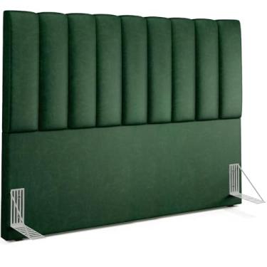 Imagem de Cabeceira Cama Box Casal King 195 cm Dália W01 Facto Verde Musgo - Lyam Decor