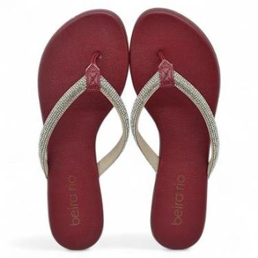 Imagem de Sandalia Rasteira Beira Rio Feminina Conforto Casual Brilho-Feminino