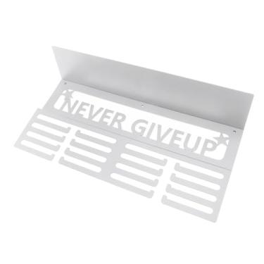 Imagem de Generic Medalha Cabide Expositor Prêmios de Metal Requintado Com Prateleira de Troféus para Corredores Kit Profissional (Branco)