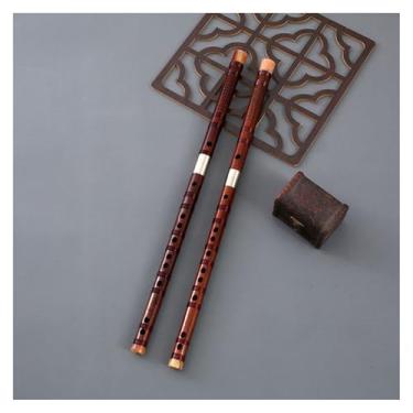 Imagem de Flauta de bambu profissional tocando flauta dupla inserção duas seções flauta de cobre branco instrumento adulto (tecla D)