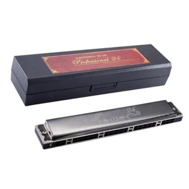 Imagem de Gaita profissional gaita 24 furos som polifônico profissional tocando portátil adulto (preto)