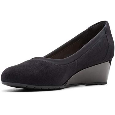 Imagem de Clarks Plataforma feminina Mallory Berry, Camurça preta, 9