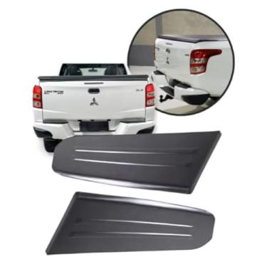 Imagem de Par de Pisantes para Para-choque Traseiro compatível com Mitsubishi L200 Triton 2017-2020, Auto Colante, Preto, Plástico ABS