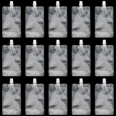 Imagem de BLLNDX 15 unidades sacos plásticos transparentes portáteis para bebidas 227 g 9,98 x 17 cm sacos selados reutilizáveis para bebidas sacos de embalagem de sopa de leite de soja resistentes ao calor