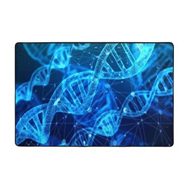 Imagem de Zeraoke Tapetes de área de foto de corrente DNA para sala de estar de 1,1 x 1,8 m, tapete macio e moderno, tapetes felpudos antiderrapantes para decoração de casa, tapete lavável para quarto, jantar,