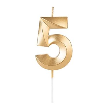 Imagem de VELA DESIGN DOURADA NUMERO 5