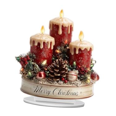 Imagem de IEUDNS Placa de acrílico plana 2D, enfeite de mesa, decoração natalina, expositor de mesa para prateleira, Style C