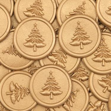 Imagem de 30 peças adesivos de selo de cera de Natal adesivos autoadesivos de selo de envelope de árvore de Natal ótimos para presentes de convite de Natal decoração de envelope de cartão de felicitações