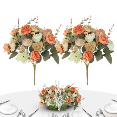 Imagem de Buquê falso, buquê de festa realista – flores artificiais para vaso, para casa, sala de estar, quarto, cozinha, casa de fazenda, mesa, casamento, lareira, cornija, interior, exterior