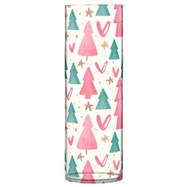 Imagem de Burbuja Vaso de flores de árvore de Natal, não quebrável, alto, redondo, transparente, vaso cilíndrico para decoração de casa, escritório, buquê de casamento