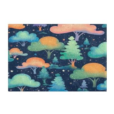 Imagem de Burbuja Tapete de banho florestal, tapete de banheiro absorvente extra macio com suporte antiderrapante para banheiro, banheira, chuveiro, 41 x 61 cm