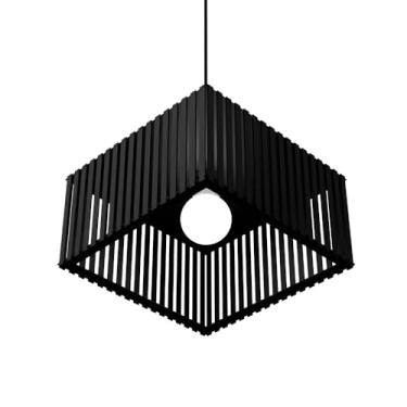 Imagem de Luminária Pendente Barcelona Modelo Ripado – (Preto)
