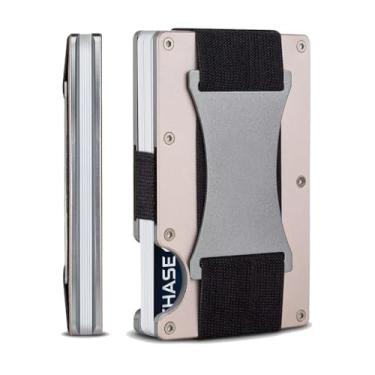 Imagem de Carteira masculina Leatherboss fina de metal com alça para dinheiro, porta-cartões de crédito de alumínio minimalista, Cobre antigo., Carteira de alumínio