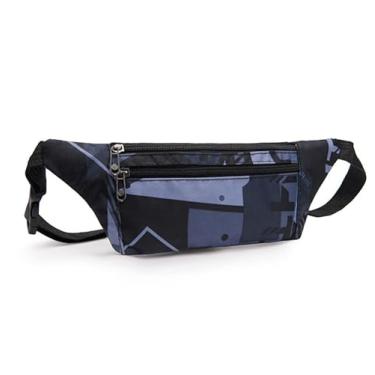 Imagem de Bolsa tiracolo de lona feminina estampada pochete moderna bolsa de ombro e cintura bolsa de viagem para telefone ao ar livre (preto)