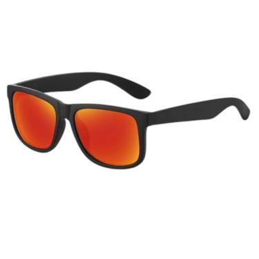 Imagem de Óculos de Sol Esportivo Retangular Unissex com Lentes Polarizadas - Ideal para Corrida, Beach Tennis e Vôlei - Proteção UV400 - Kranndom (Preto, Laranja)
