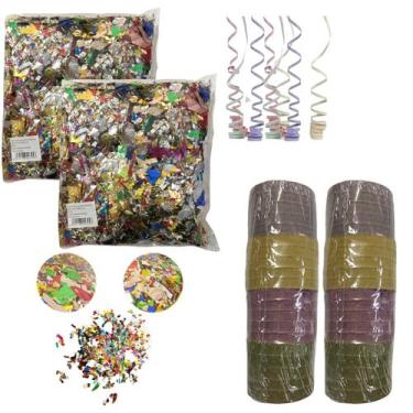 Imagem de Kit Carnaval 2 Confetes Metalizados 2 Serpentinas - DREAM IN BOX
